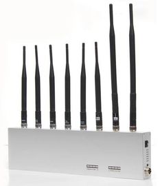 Brouilleur 2G 3G Wifi 34dBm de signal de VHF/fréquence ultra-haute GPS avec 8 antennes